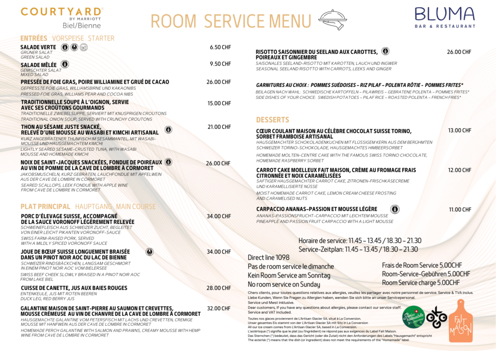 Menu Room Service In Tv 01.2026