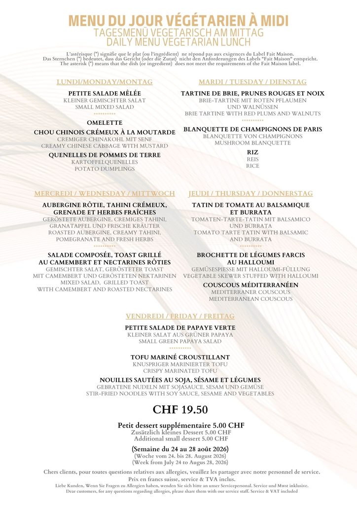 Menu Du Jour Végé 24 28 Août 2026