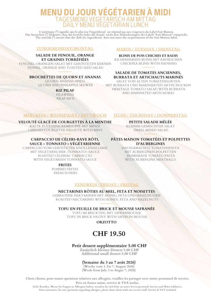 Menu Végé