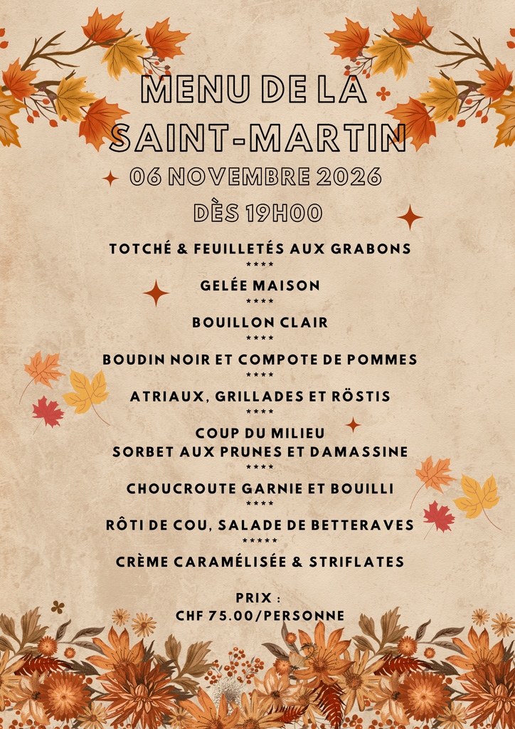 Menu De La Saint Martin