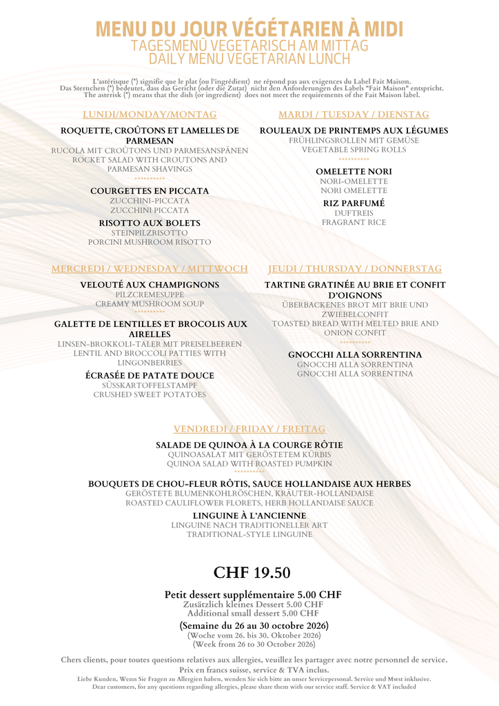 Menu Végé