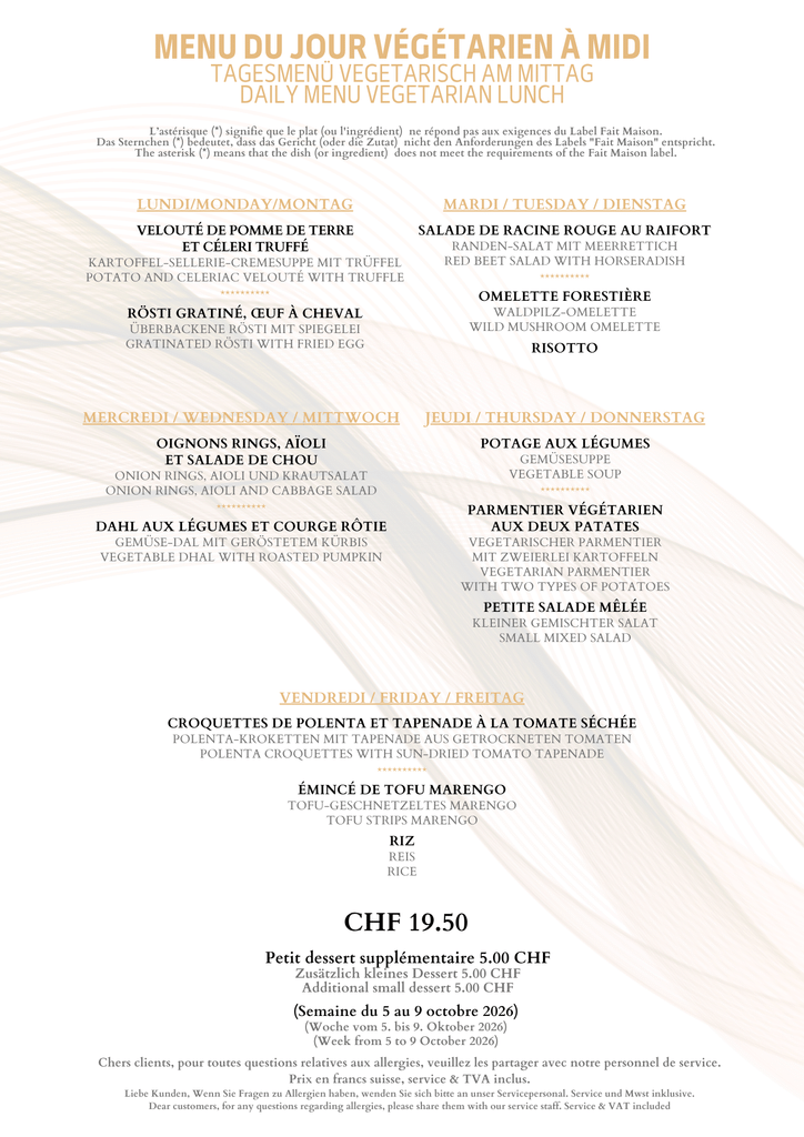 Menu Végé